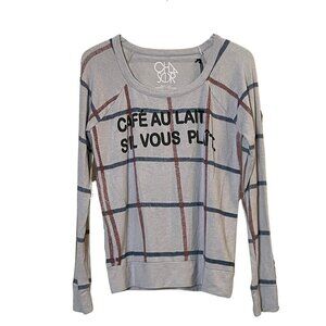 NWT Chaser Cafe Au Lait Si'l Vous Plait Fuzzy Sweater Sz. M